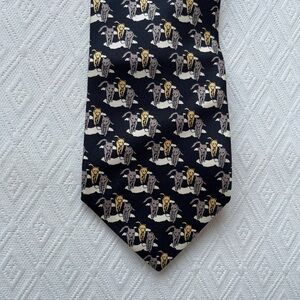 Sonia Rykiel Black and Gold Patterned Tie